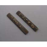 Two Japanese mixed metal kozuka handles