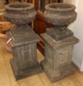 A pair of garden urns in Austin and Seeley style H.96cm