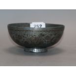 An Indian Bidri ware bowl diameter 13.5cm