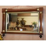 A Victorian rosewood and parcel-gilt overmantel W.77cm