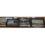 Six assorted 18th century engravings, Views of Rome, Paris and Venice, largest 26 x 41cm