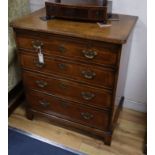 Titchmarsh and Goodwin walnut chest with brush and slide and four drawers W.76cm