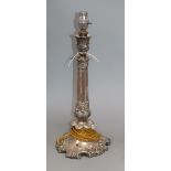 A 19th century french silver plated table lamp