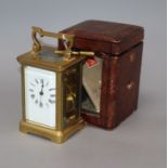 A cased French carriage clock