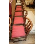 Podger & Davis Ltd., Weston Super Mare, set of six limed oak dining chairs