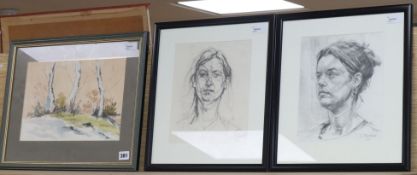 Anthony Threadgold (1972-2011), a pair of pencil portraits, signed and dated 10/96 and 11/96 and a