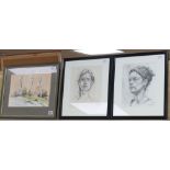 Anthony Threadgold (1972-2011), a pair of pencil portraits, signed and dated 10/96 and 11/96 and a