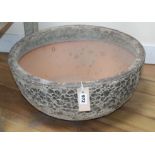 A garden 'Atlantis' bowl planter Diameter 47cm