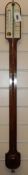 A Victorian walnut stick barometer by Lennie, 46 Prince's Street, Edinburgh, having ivory registers,