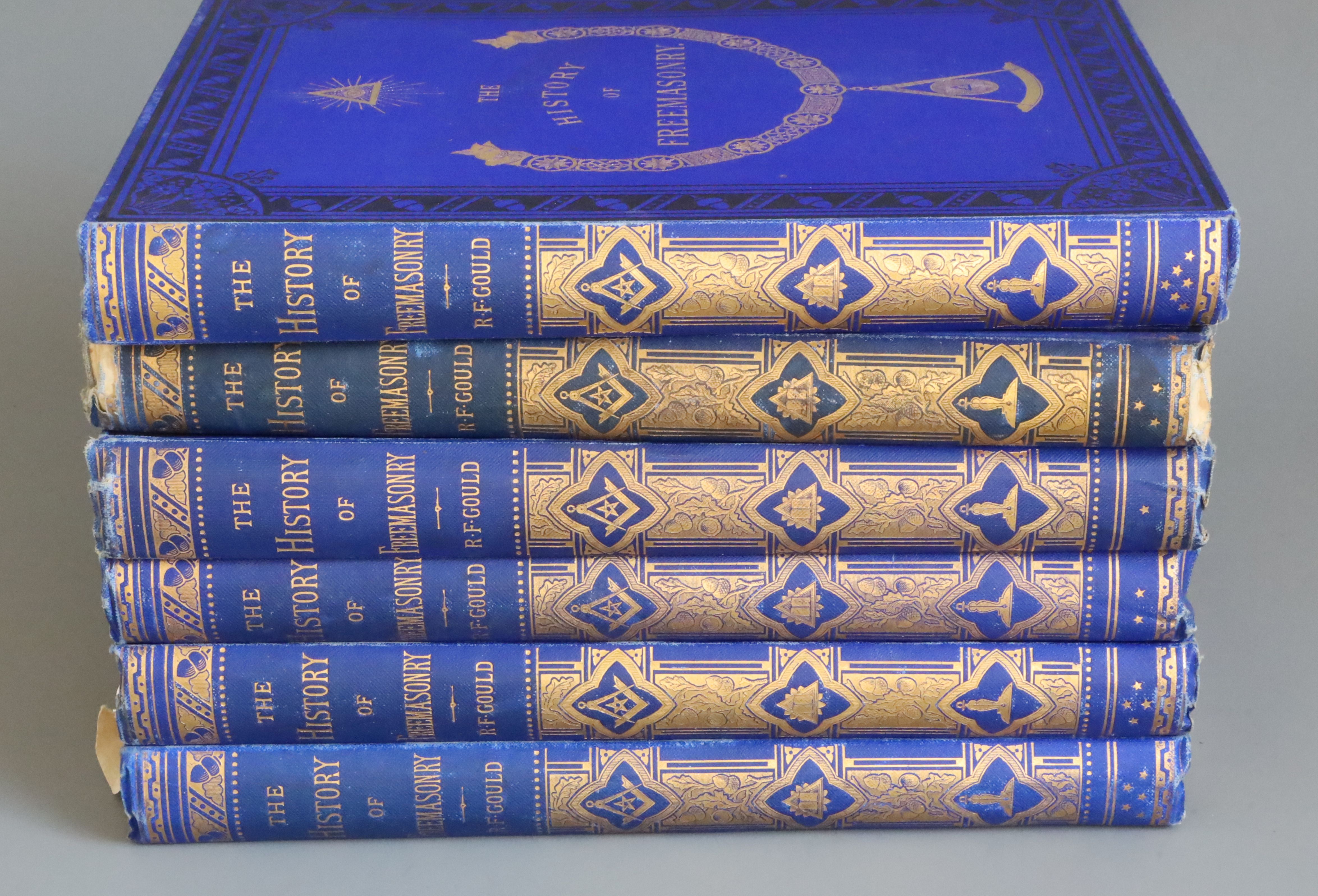 Gould, Robert Freke - The History of Freemasonry, 6 vols, quarto, original blue cloth gilt, London - Image 2 of 2