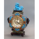 An early 20th century French Japanese style mantel clock