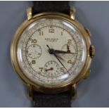 A gentleman's 18k gold Arcadia wrist chronograph