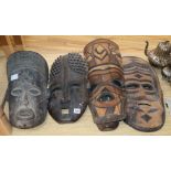 Five Kenyan tribal masks