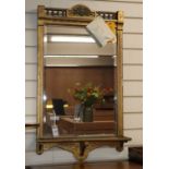 A Victorian Aesthetic period painted and gilt wall mirror W.54cm, H.90cm