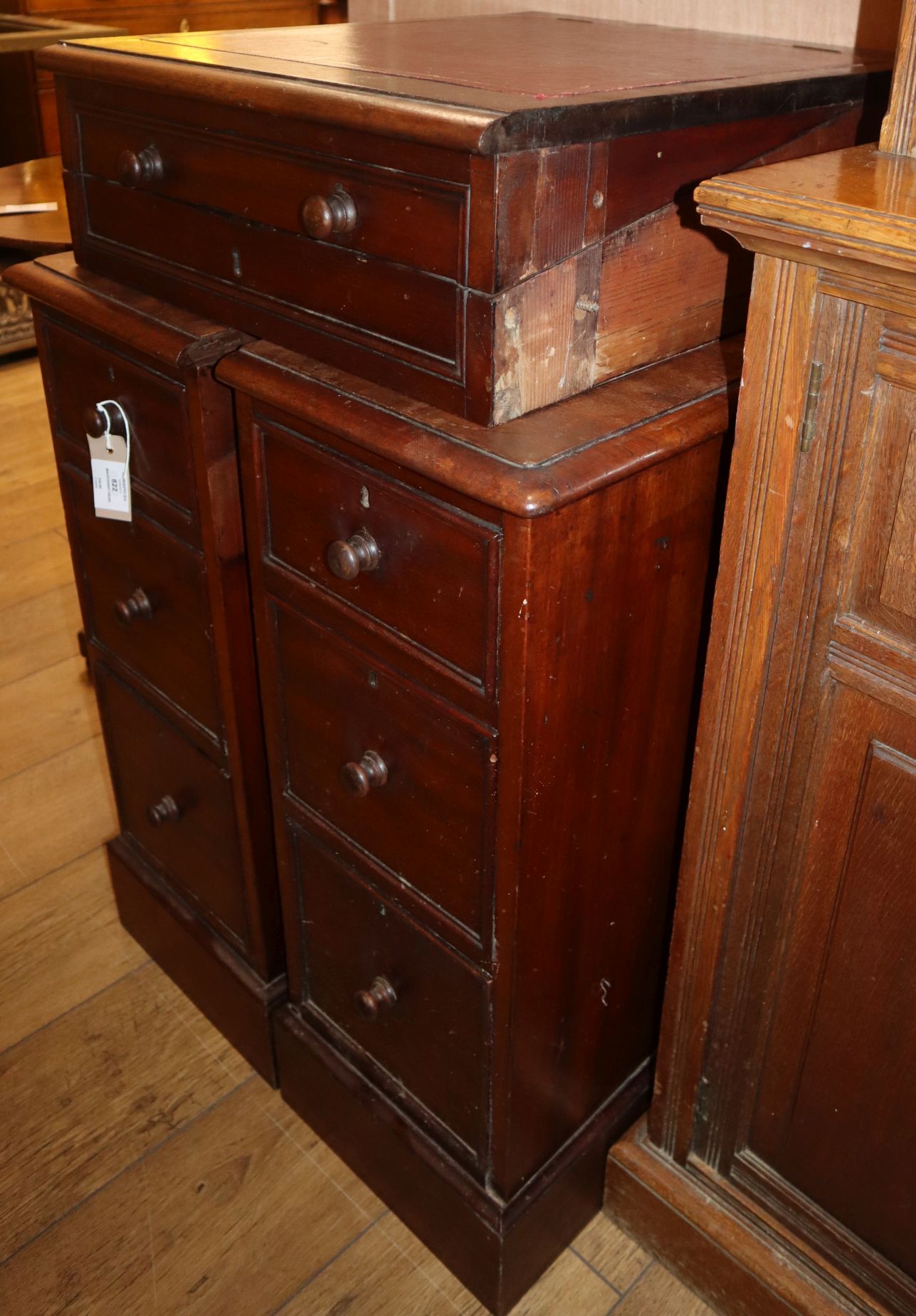 A Victorian mahogany desk W.approx. 104cm - Image 2 of 2