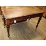 A Victorian mahogany two drawer side table, stamped Heal & Son, London W.120cm