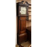 W.J. Davies of Harlech. An oak eight day longcase clock, converted to a cabinet H.221cm