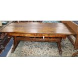 A Spanish ? elm and deal farmhouse table W.198cm