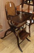 A late 19th century bentwood child's high chair