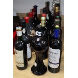 A group of French red wine, port etc and a bottle of House of Commons sherry, signed by Tony Blair