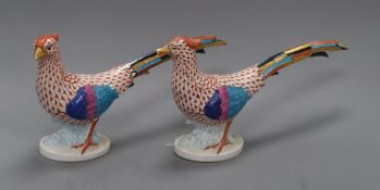 A pair of Herend pheasants length 32cm