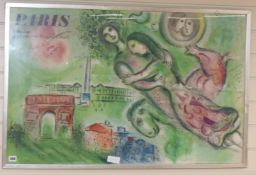 After Marc Chagall, poster, Paris L'Opera, 63 x 98cm