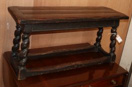 A Charles II style oak stool W.92cm