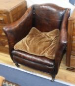 A 1920's leather armchair