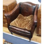 A 1920's leather armchair