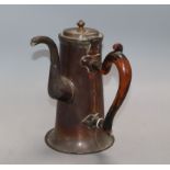 An 18th century copper tavern coffee pot
