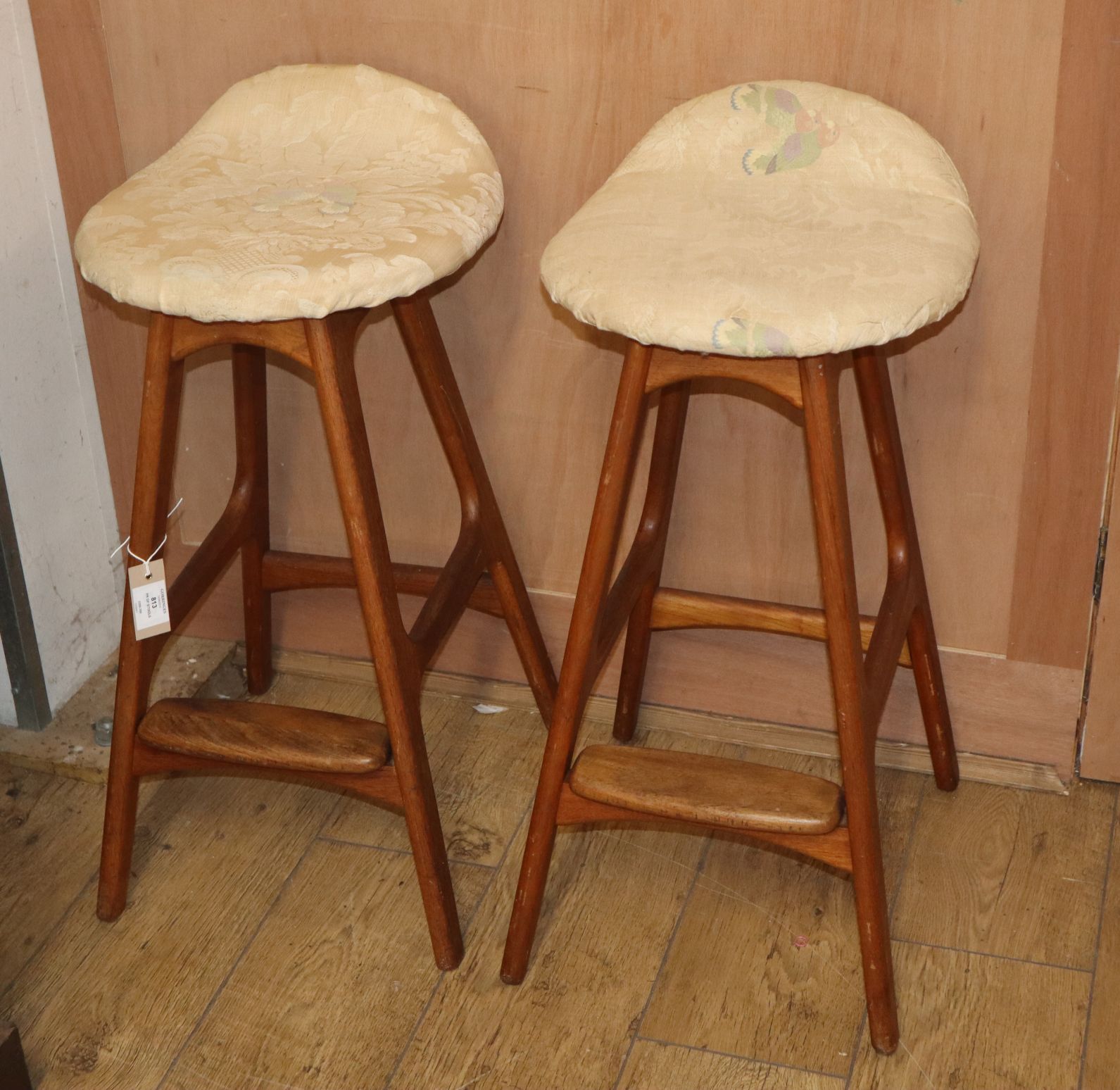 A pair of Erik Buch teak counter stools