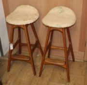 A pair of Erik Buch teak counter stools