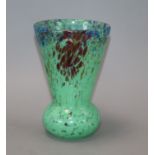 A Monart style glass vase with gold fleck decoration, probably Czech height 17cm