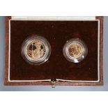 A gold Britannia two coin proof set, 1987 (cased)
