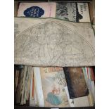 A quantity of mixed ephemera, maps including a New Map of The Manufacturing District Manchester,