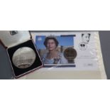 A collection of silver and commemorative coins, presentation packs, etc., including two Maria Teresa