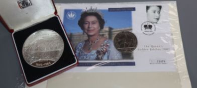 A collection of silver and commemorative coins, presentation packs, etc., including two Maria Teresa