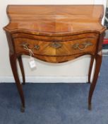 An 18th century French transitional period amaranth banded serpentine fronted side table W.64cm
