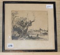 After Rembrandt Van Rijn, Dutch (1606-1669), etching, 'The Omval', signed and dated in the plate,