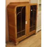 A 1950's Deco style display cabinet W.107cm