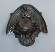 An Art Nouveau cast iron 'Mephistopheles' inkwell