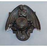 An Art Nouveau cast iron 'Mephistopheles' inkwell