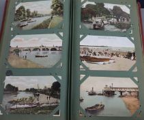 Two albums of Edwardian and later postcards, including views of Brighton and Victorian photo album