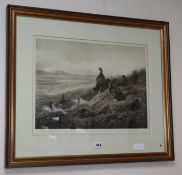 After Archibald Thorburn, photolithograph, Grouse in moorland, signed in pencil, 39 x 52cm, and a