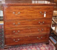 A late George III mahogany secretaire chest W.112cm