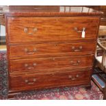 A late George III mahogany secretaire chest W.112cm