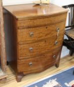 A Regency style mahogany bowfront chest W.72cm