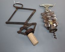Two 19th/20th century concertina corkscrews, one stamped Armstrong patent