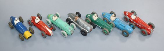 Seven Dinky early racing cars