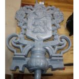 A 19th century cast iron coat of arms from a lamp post on Brighton seafront length 82cm